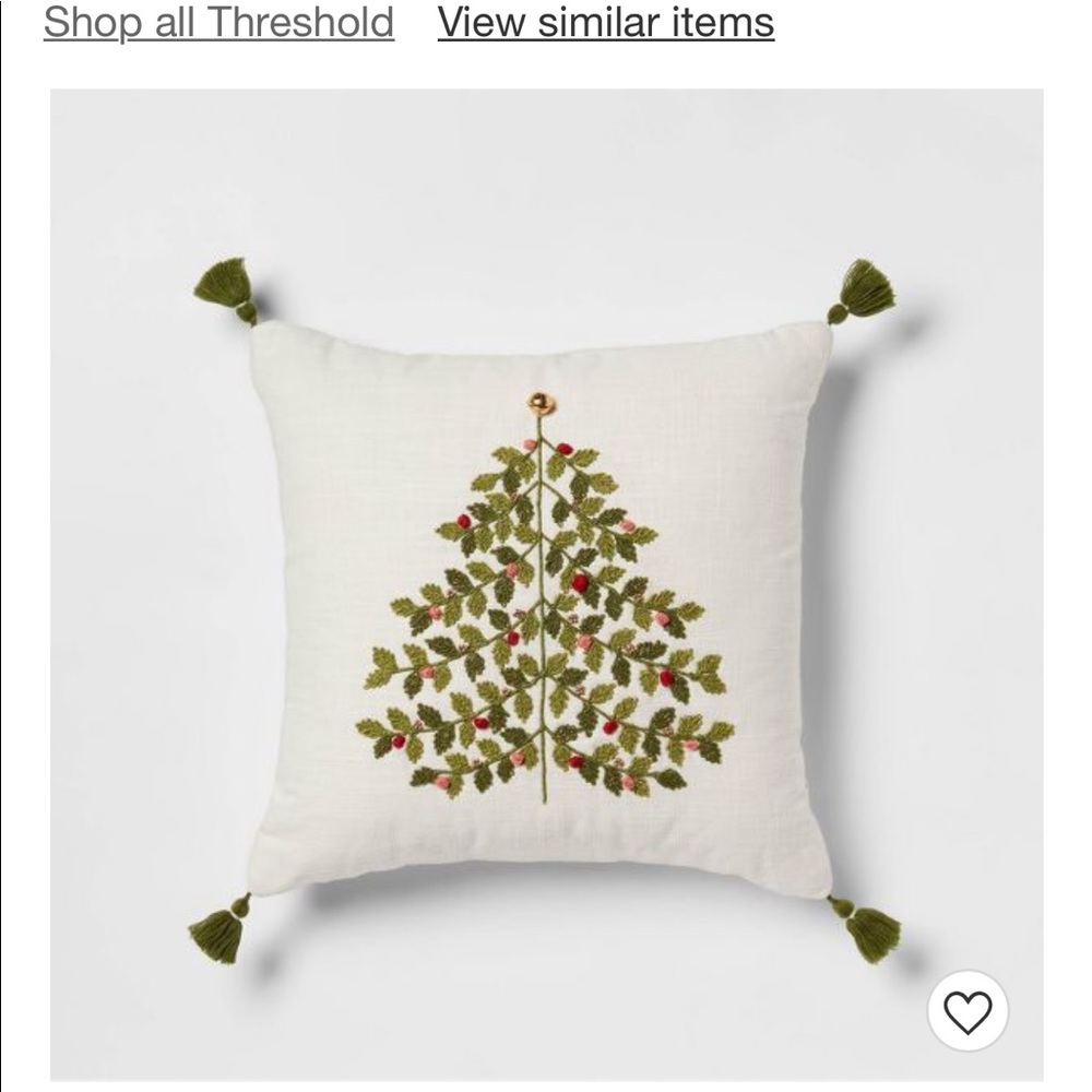 In Search Of this Threshold Embroidered Christmas Tree Pillow